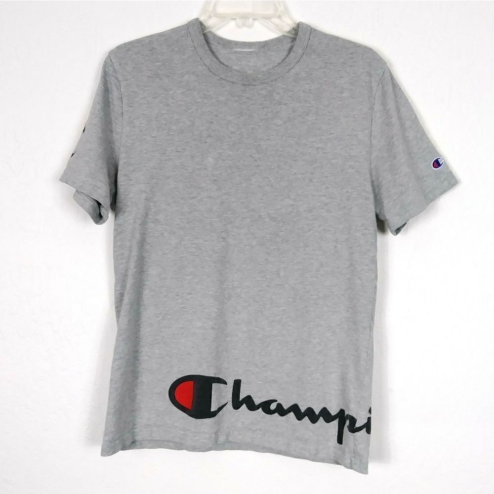 Champion Grey Logo Graphic Tshirt